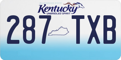 KY license plate 287TXB