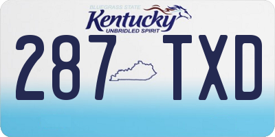KY license plate 287TXD
