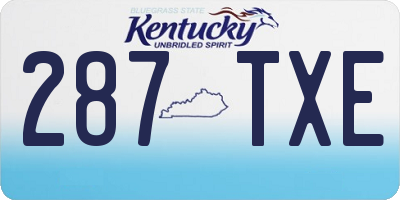 KY license plate 287TXE