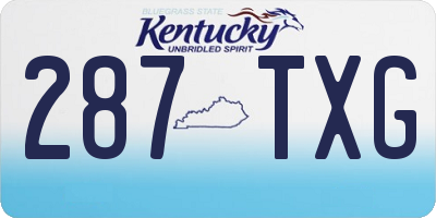 KY license plate 287TXG