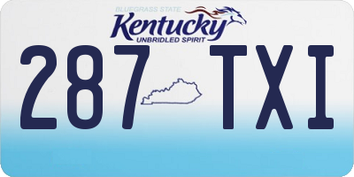 KY license plate 287TXI