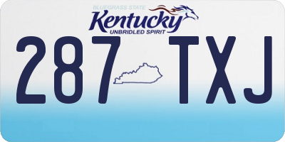 KY license plate 287TXJ