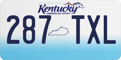 KY license plate 287TXL