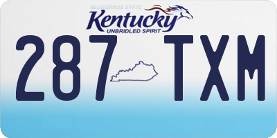 KY license plate 287TXM