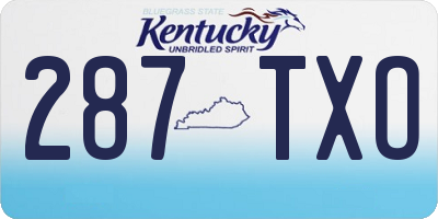 KY license plate 287TXO