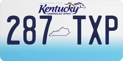 KY license plate 287TXP