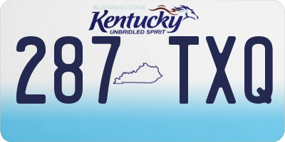 KY license plate 287TXQ