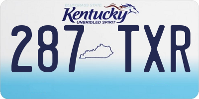 KY license plate 287TXR
