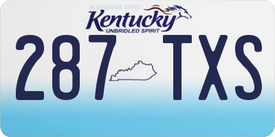 KY license plate 287TXS