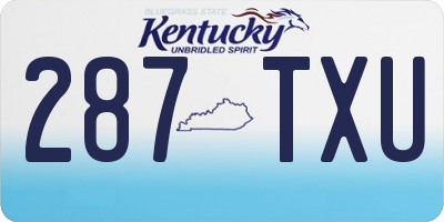 KY license plate 287TXU