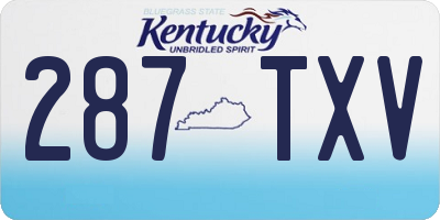 KY license plate 287TXV