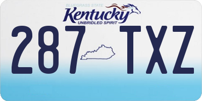 KY license plate 287TXZ