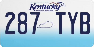 KY license plate 287TYB