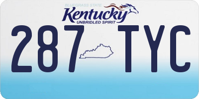KY license plate 287TYC