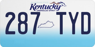 KY license plate 287TYD