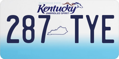 KY license plate 287TYE