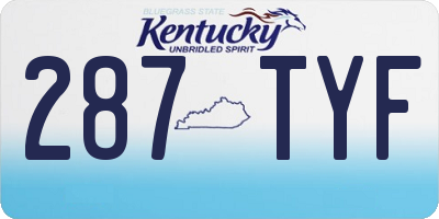 KY license plate 287TYF