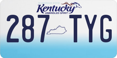 KY license plate 287TYG