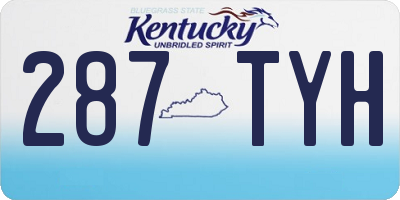 KY license plate 287TYH
