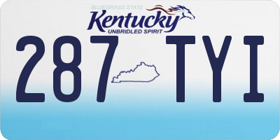 KY license plate 287TYI