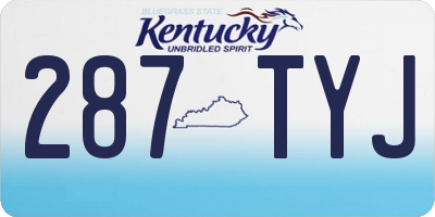 KY license plate 287TYJ