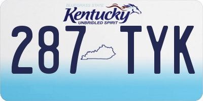 KY license plate 287TYK