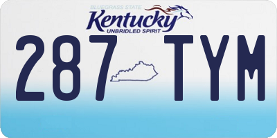 KY license plate 287TYM