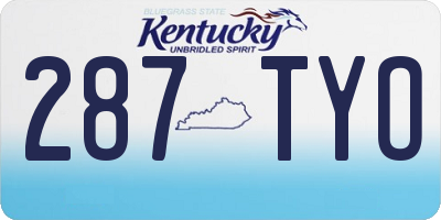 KY license plate 287TYO
