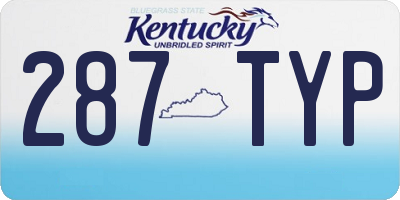 KY license plate 287TYP
