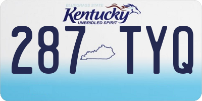 KY license plate 287TYQ