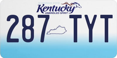 KY license plate 287TYT