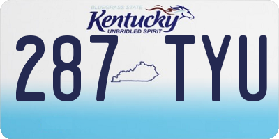 KY license plate 287TYU