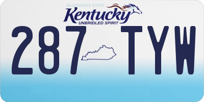 KY license plate 287TYW