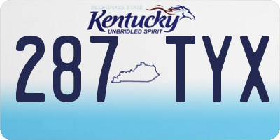 KY license plate 287TYX
