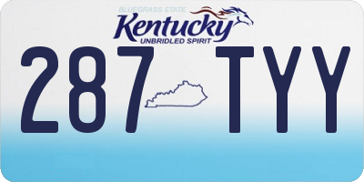 KY license plate 287TYY