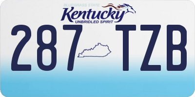 KY license plate 287TZB