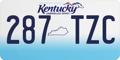 KY license plate 287TZC