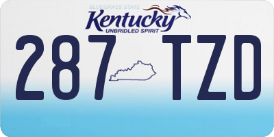 KY license plate 287TZD