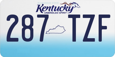KY license plate 287TZF