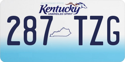 KY license plate 287TZG