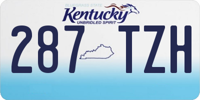KY license plate 287TZH