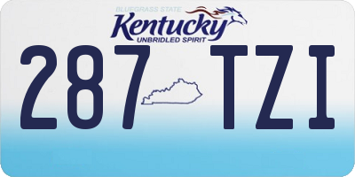 KY license plate 287TZI