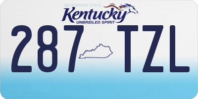 KY license plate 287TZL