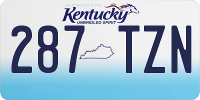 KY license plate 287TZN