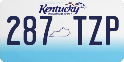KY license plate 287TZP