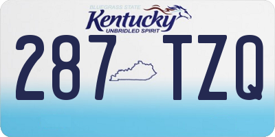 KY license plate 287TZQ