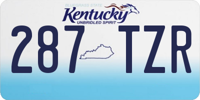KY license plate 287TZR