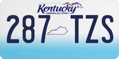 KY license plate 287TZS