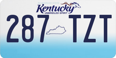 KY license plate 287TZT