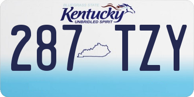 KY license plate 287TZY